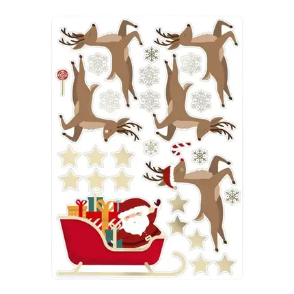 Stickers de Vitre pour Noël Thème Traîneau de Noël