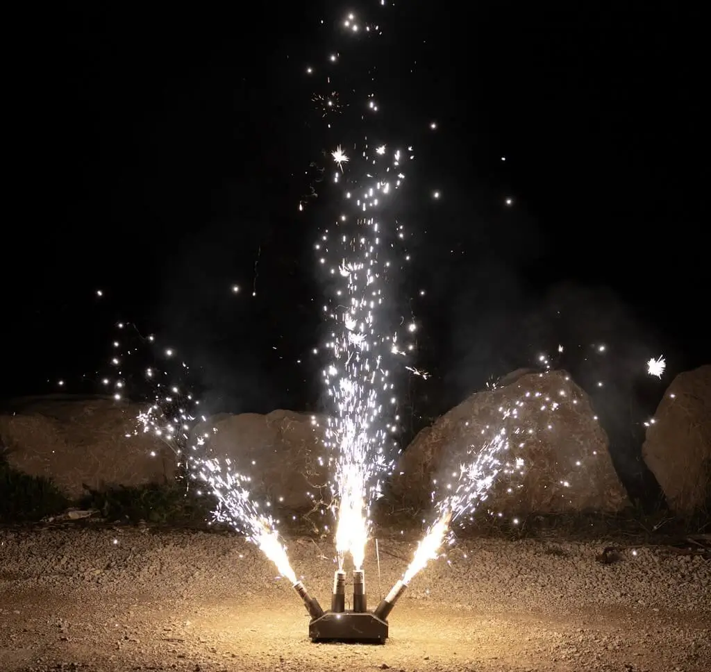 Jets De Scène Argentés - Hauteur 3 M, Durée 20 Sec, Sans Fumée Ni Explosion - Lot De 5, Pour Mariages, Fêtes, Spectacles