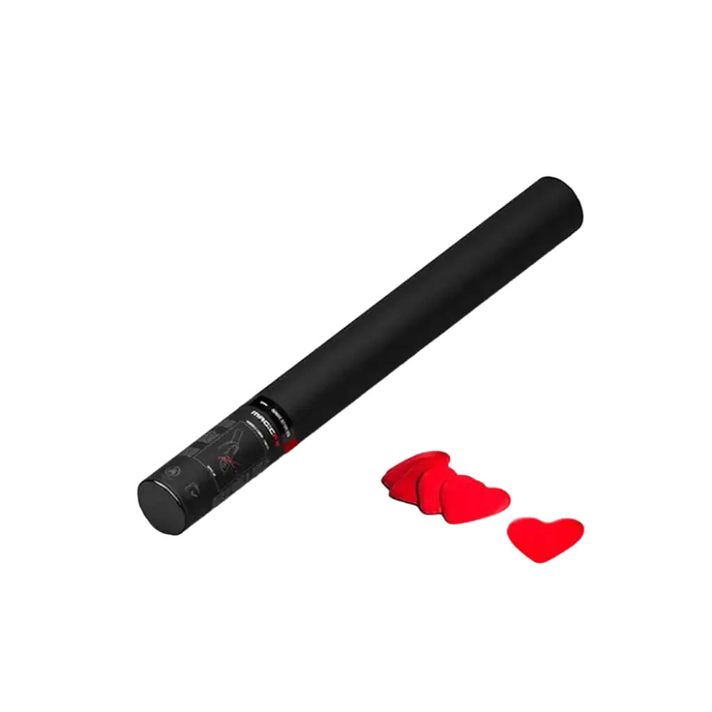 Canon à confettis manuel coeurs rouge 50 cm Magic FX