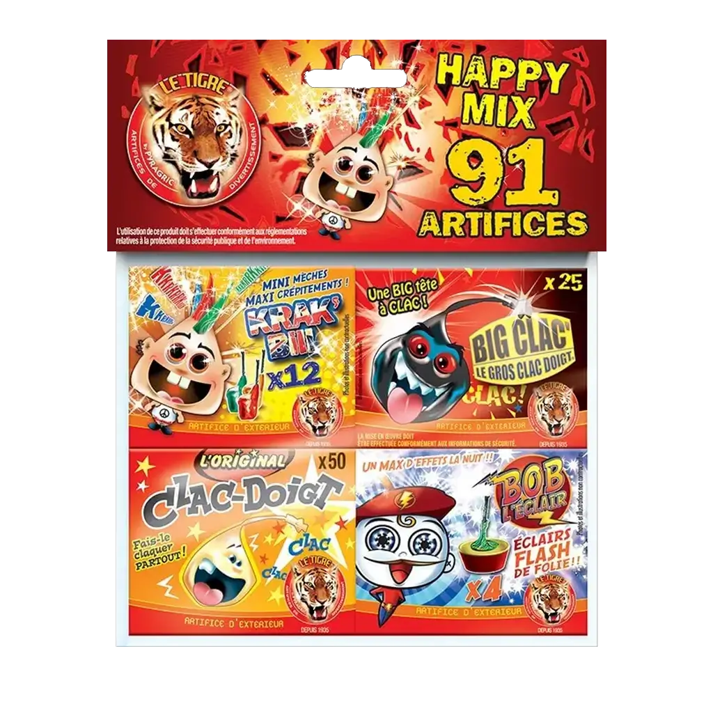 Assortiment de 91 Petits Pétards Happy Mix