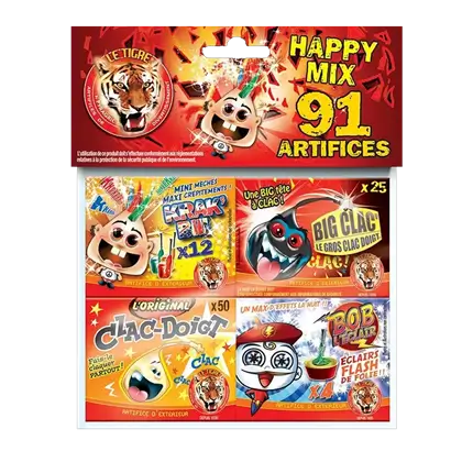 Assortiment de 91 Petits Pétards Happy Mix