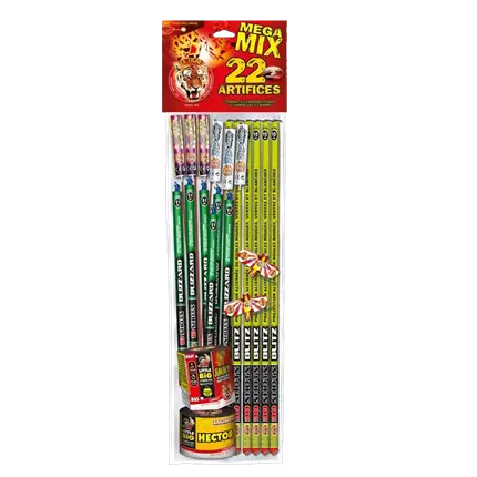 Assortiment de 22 Pétards Scintillants Mega Mix