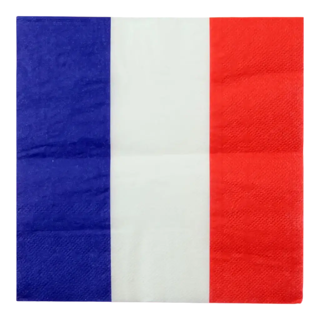 Serviette Bleu Blanc Rouge Tricolore - Lot de 20