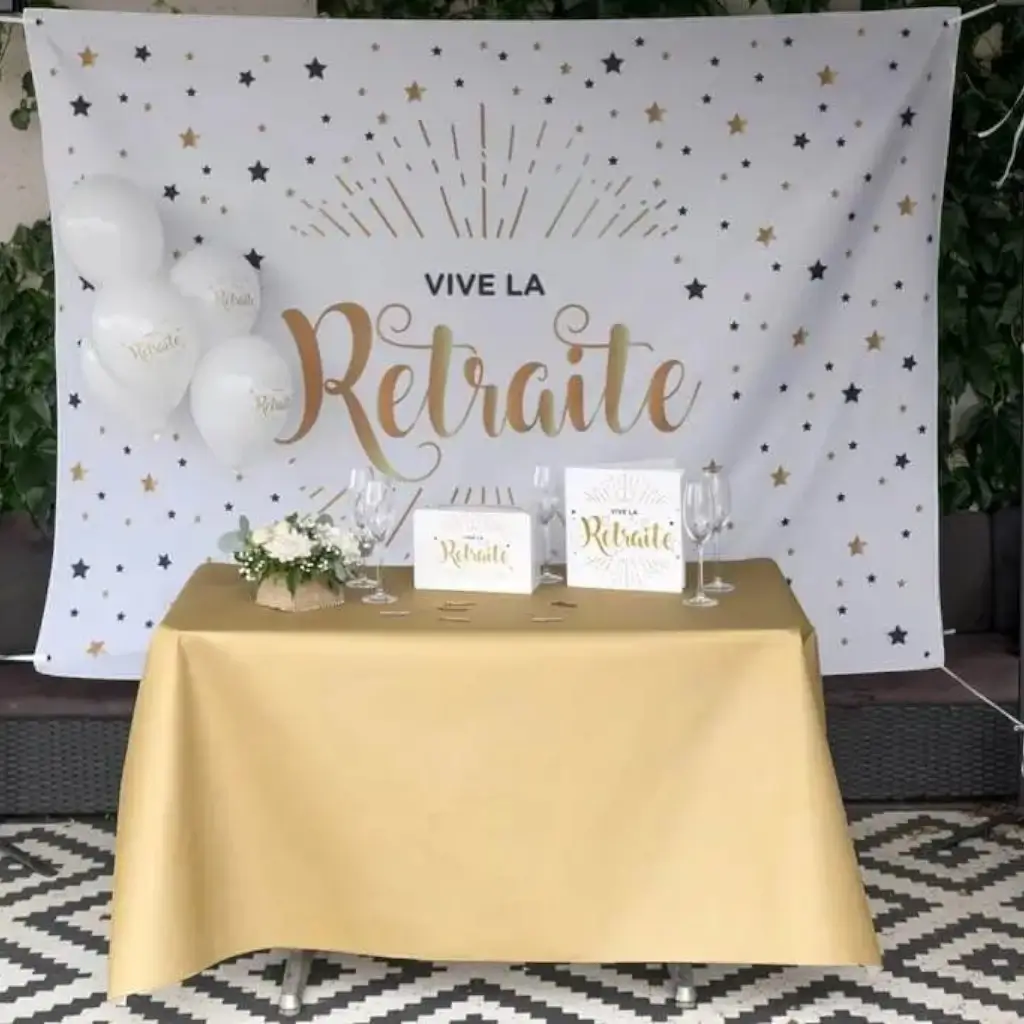 Tirelire Vive la Retraite Blanc &amp; Or