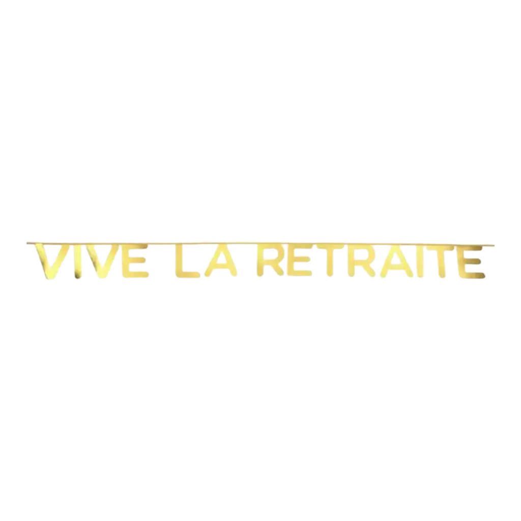 Banderole Vive la Retraite Blanc & Or