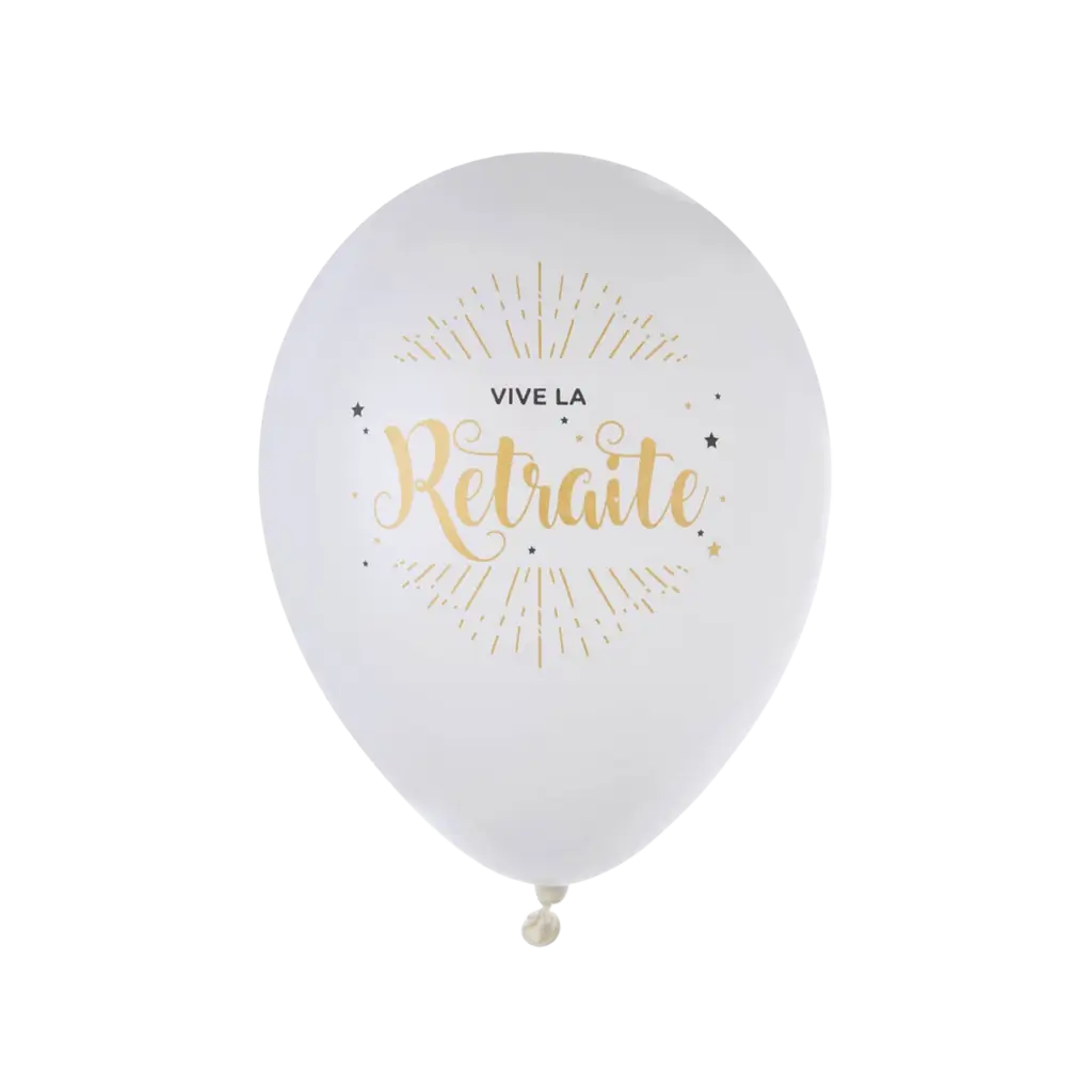 Ballon Vive la retraite - Lot de 8