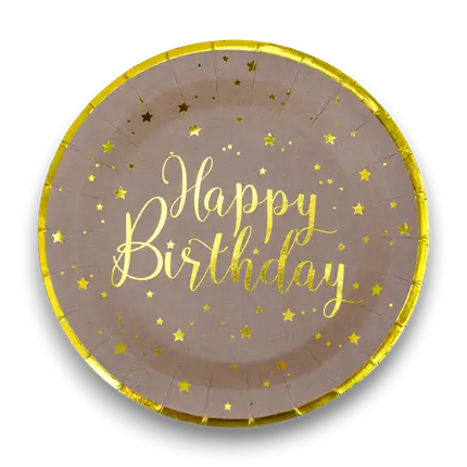 Assiette Happy Birthday Kraft - Lot de 10
