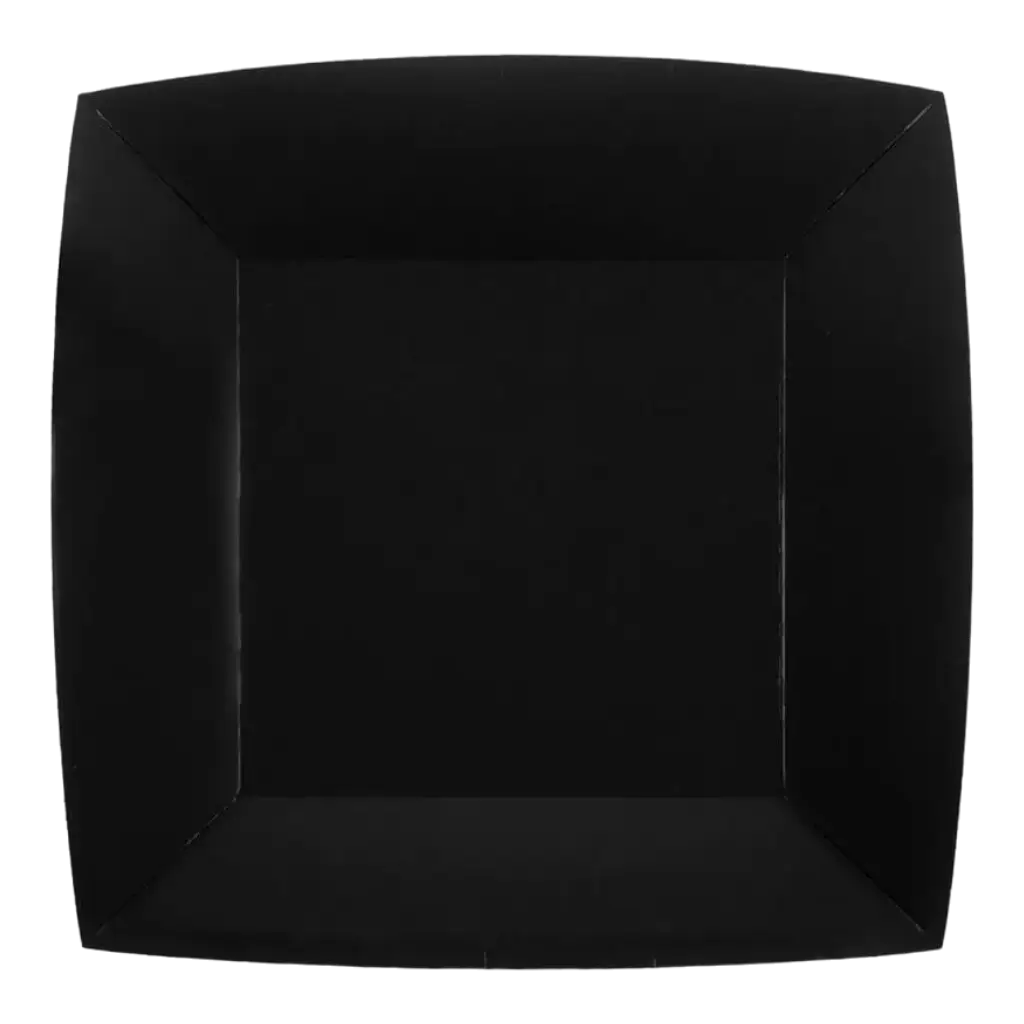 Petite Assiette Carrée Noire 18cm - Lot de 10