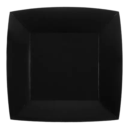 Petite Assiette Carrée Noire 18cm - Lot de 10