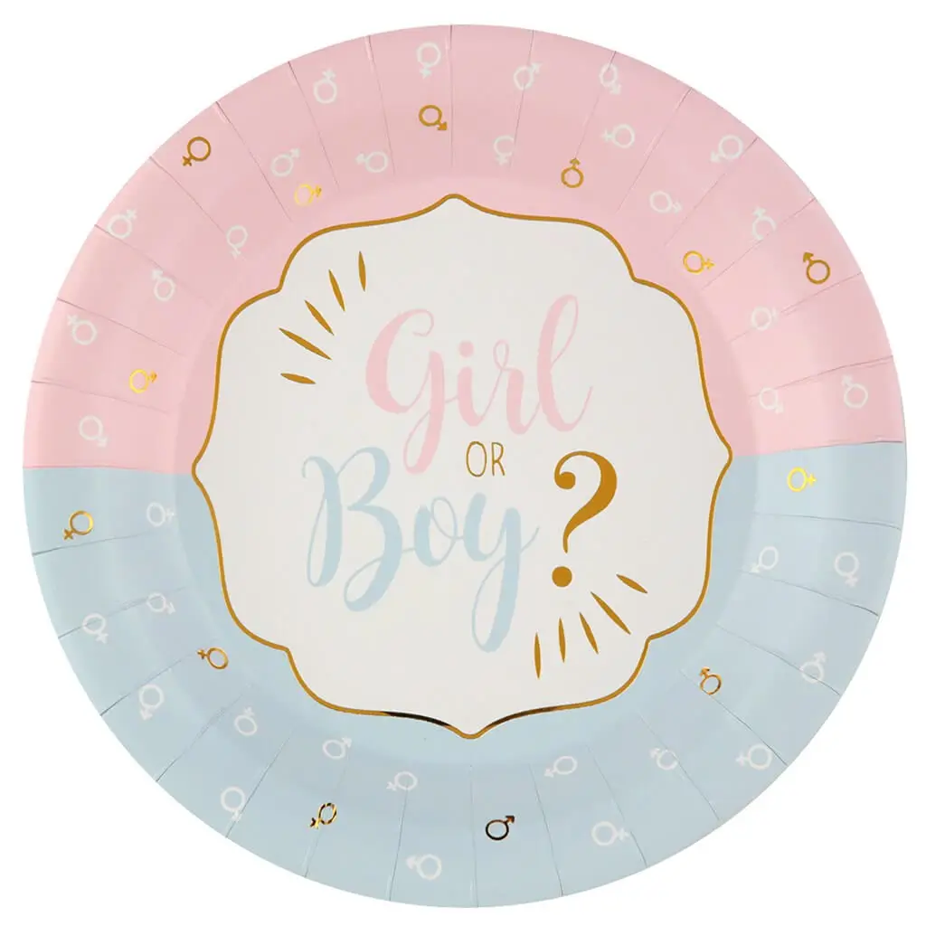 Assiette Gender Reveal Girl or Boy ? - Lot de 10