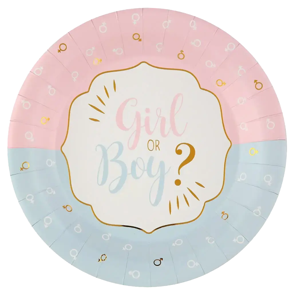 Assiette Gender Reveal Girl or Boy ? - Lot de 10