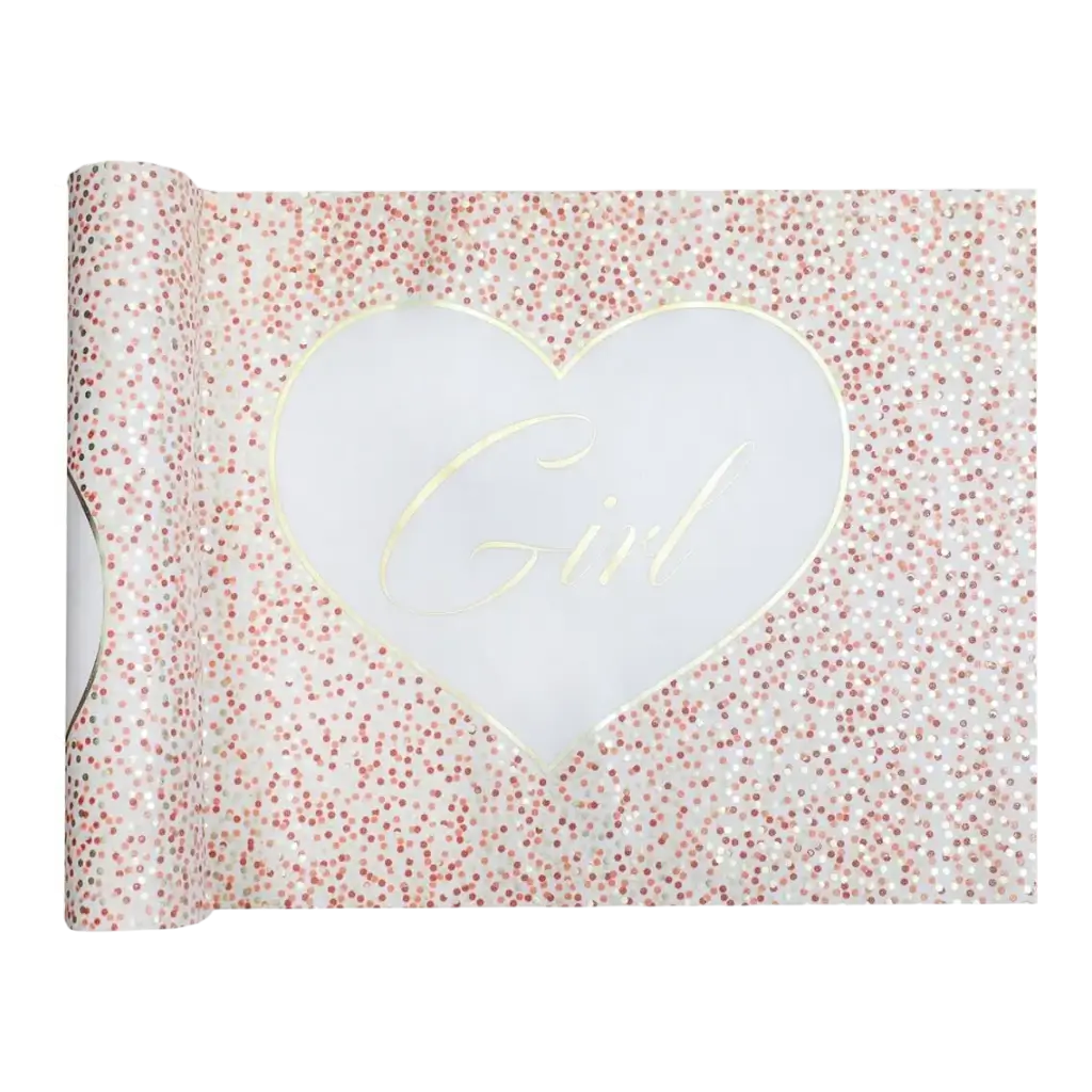 Chemin de table Girl &amp; Boy Rose - 3 mètres