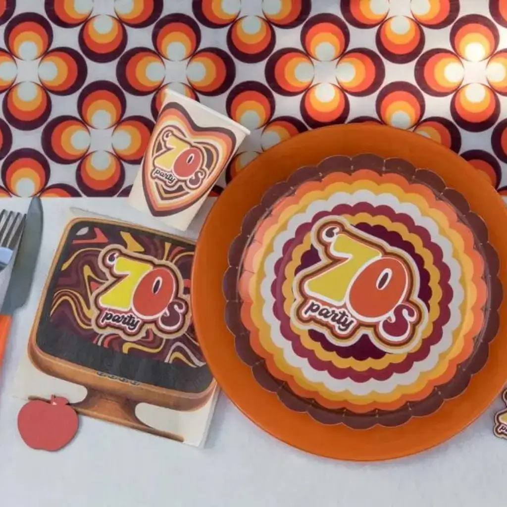 Assiette 70&#39;s  23cm - Lot de 10