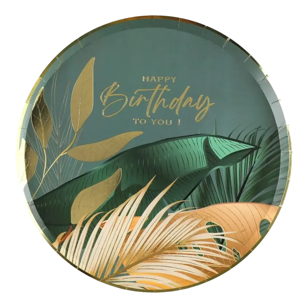 Assiette Birthday Jungle 22,5cm - Lot de 10