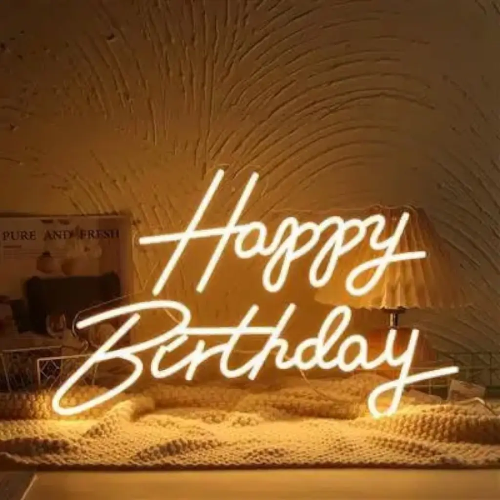 Lumière Néon Happy Birthday Blanc chaud