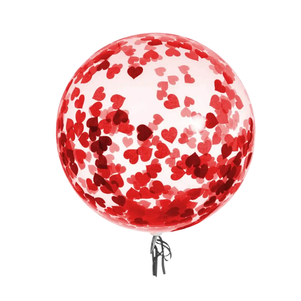 Ballon à Confettis Cœur Rouge 46cm