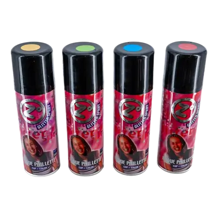 Bombe Spray Cheveux & Corps pailletée Rouge 125ml