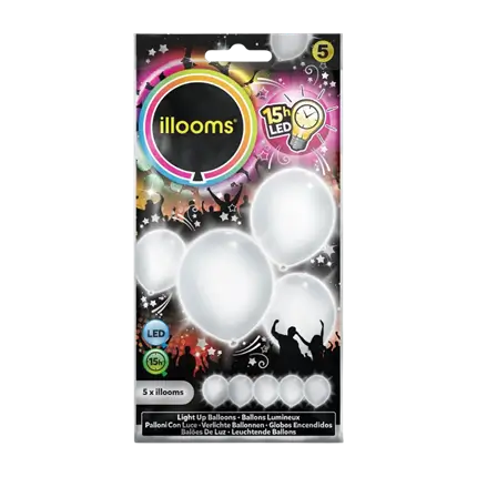 Ballons LED en latex - Blanc illooms® 