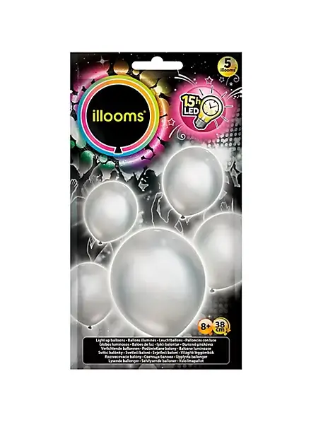 Ballons LED en latex - Argent illooms® 