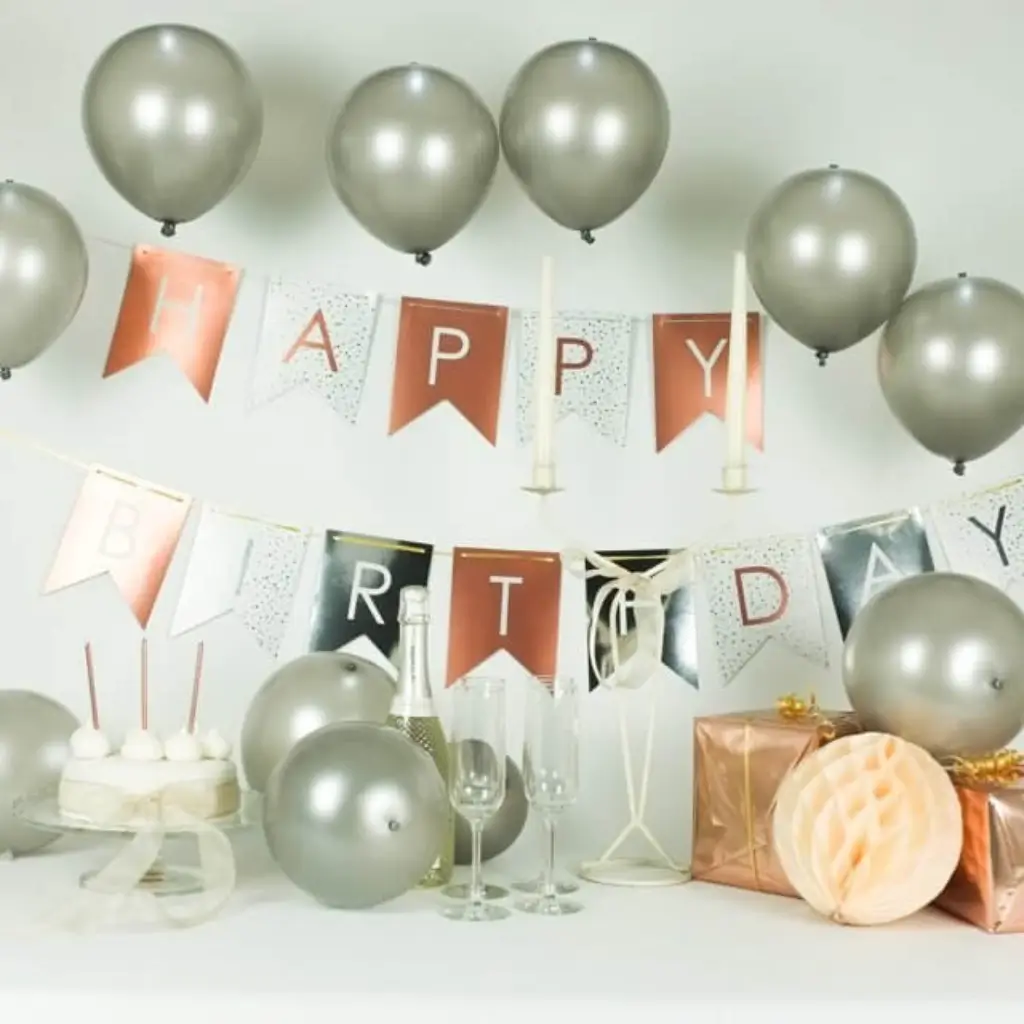 Ballons LED en latex - Argent illooms® 
