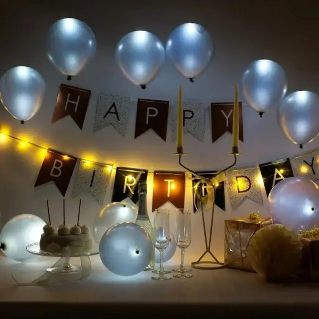 Ballons LED en latex - Argent illooms® 