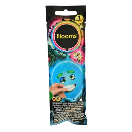 Kit de création Ballon LED Visages drôles - Bleu illooms® 