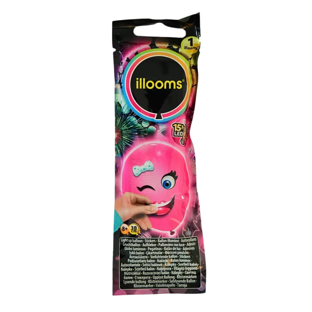 Kit création Ballon LED Visages drôles - Rose illooms® 