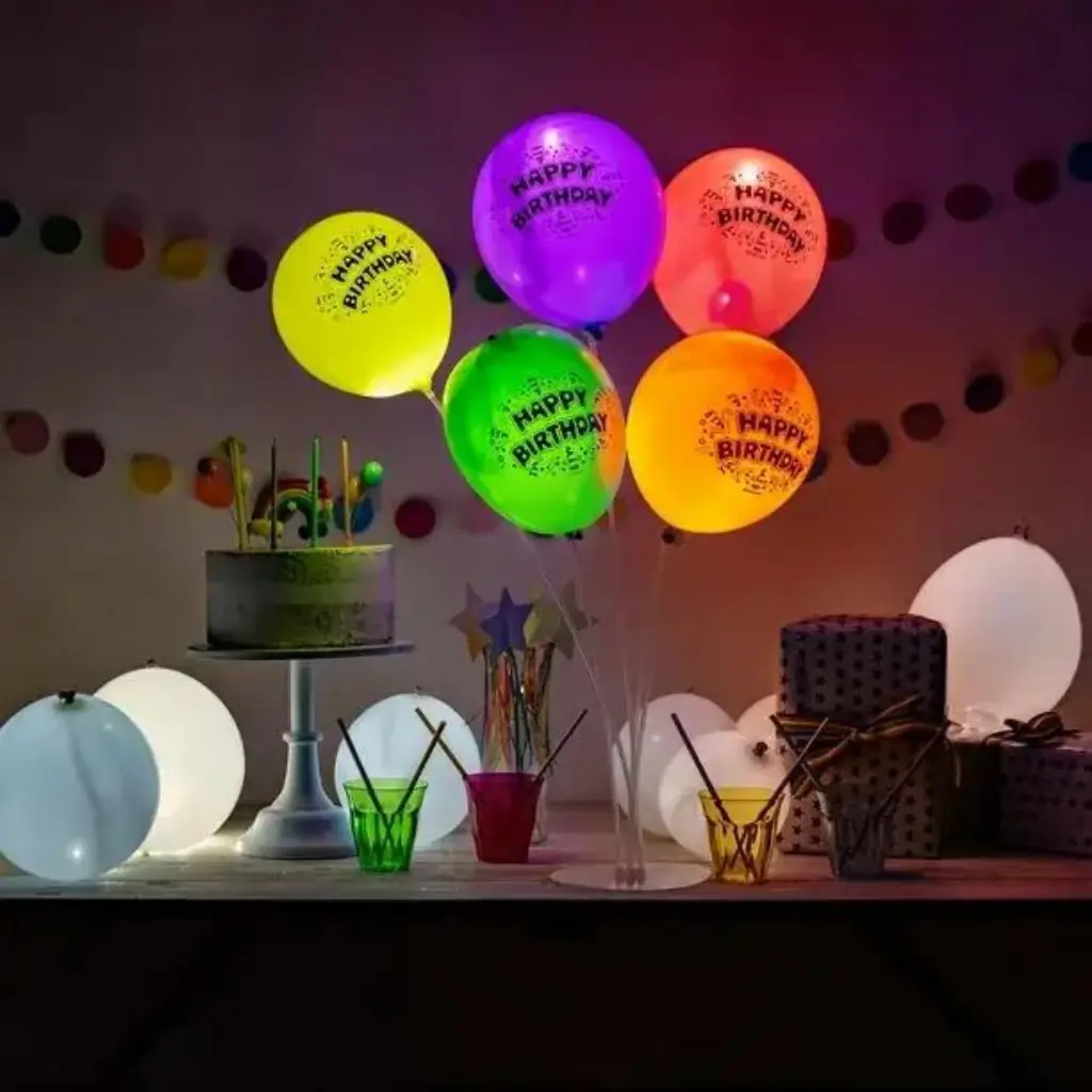 Ballons LED en latex - Happy Birthday illooms® 