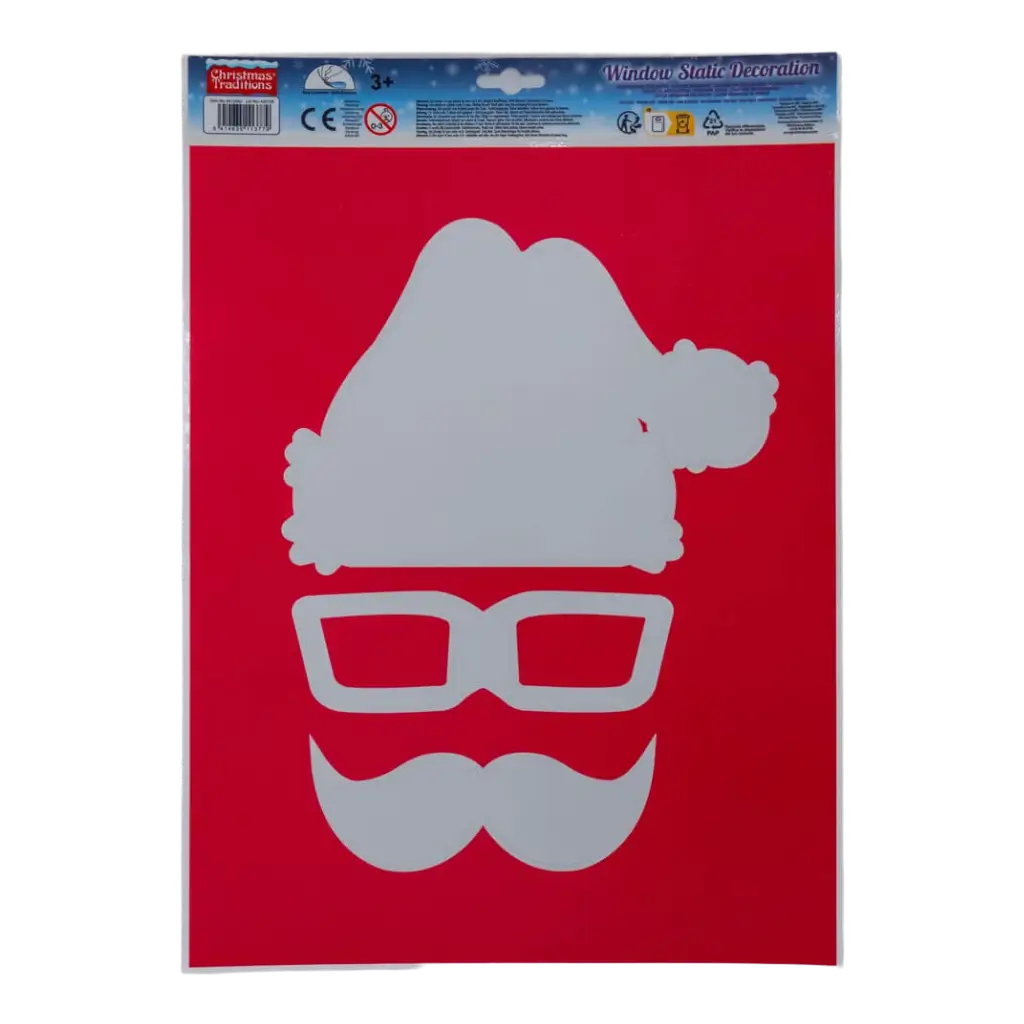 Autocollants statiques pour fenêtre - Barbes de Père Noël