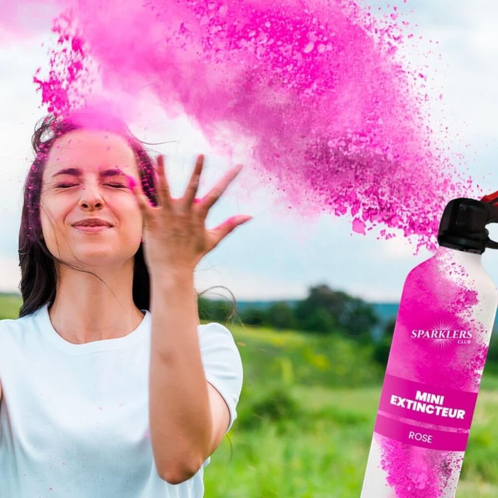 Mini Extincteur à poudre Holi - Rose