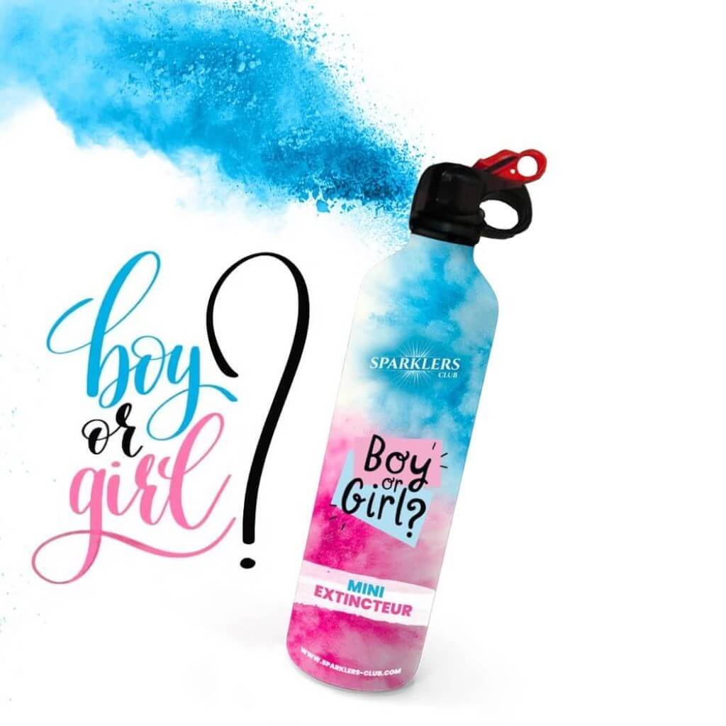 Mini Extincteur à poudre Gender Reveal - Bleu