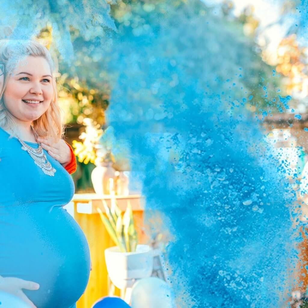 Mini Extincteur à poudre Gender Reveal - Bleu