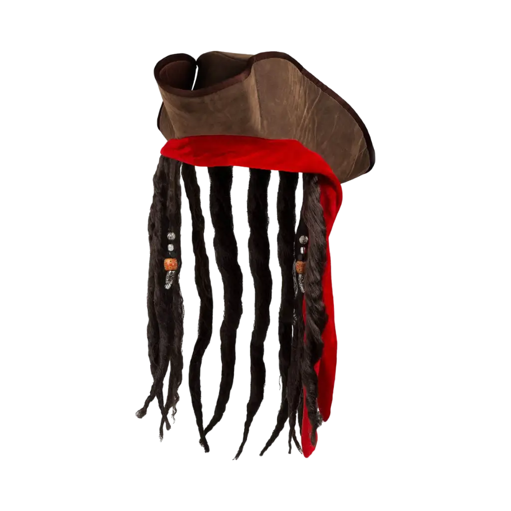 Chapeau de Pirate Jack avec Dreadlocks