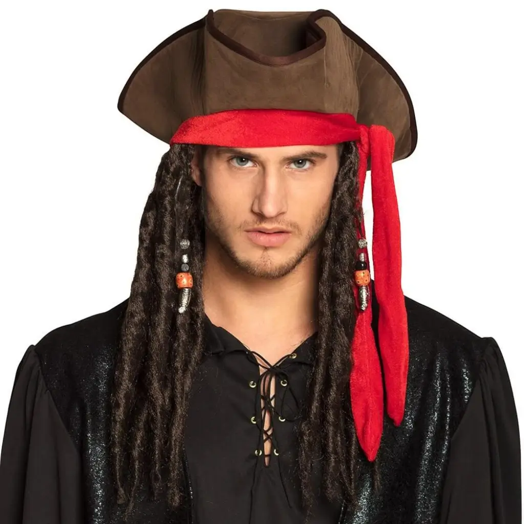 Chapeau de Pirate Jack avec Dreadlocks