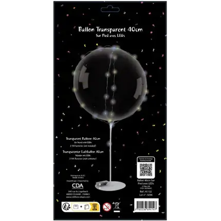 Ballon Bulle LED 40cm (Tige + Pied)