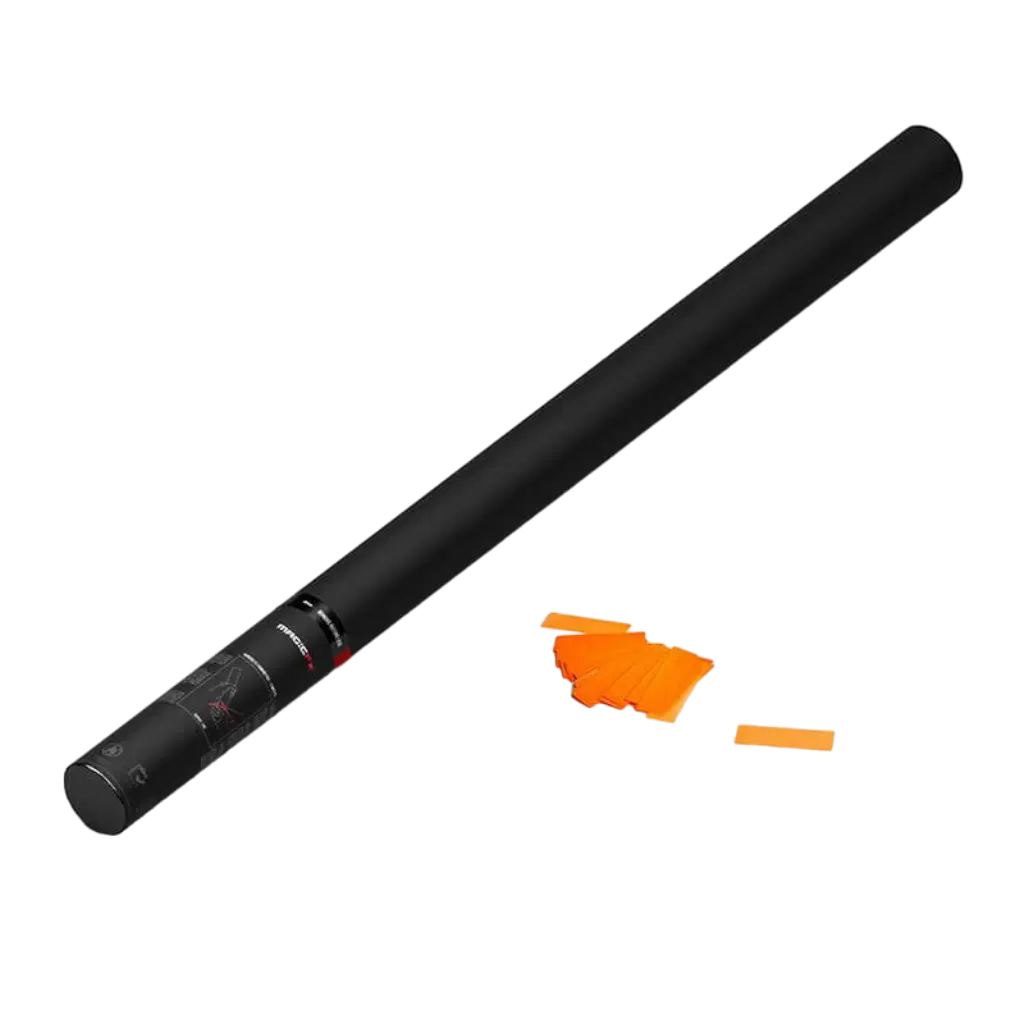Canon à confettis fluos manuel orange 80cm