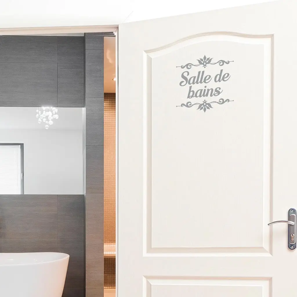 Sticker de Porte Salle De Bains