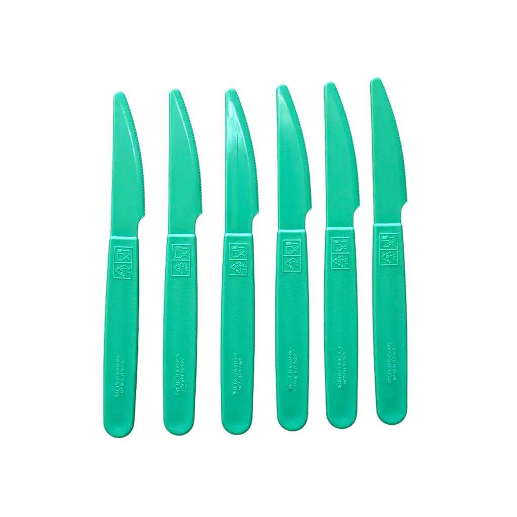 Couteau incassable PP Vert Pastel - Lot de 6