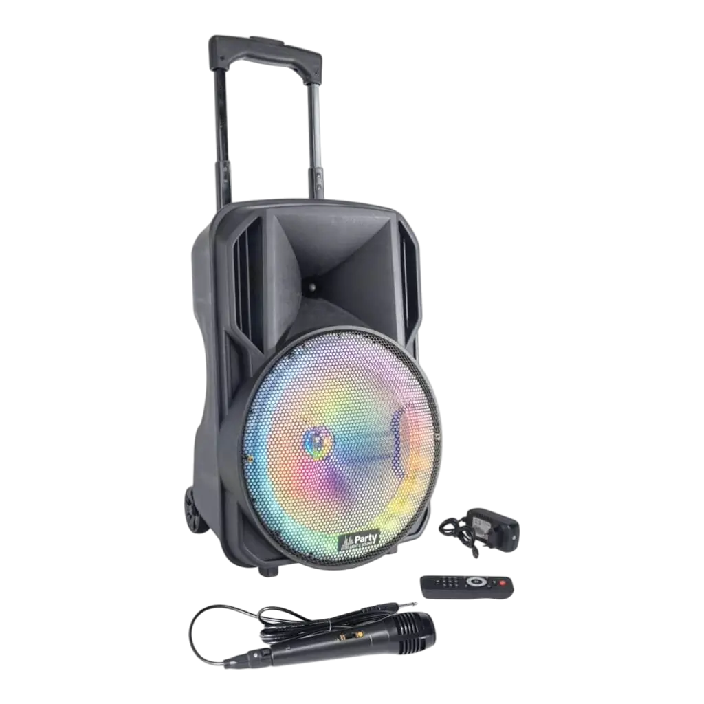 Enceinte LED sur Batterie 400W-  Micro VHF, Bluetooth &amp; USB