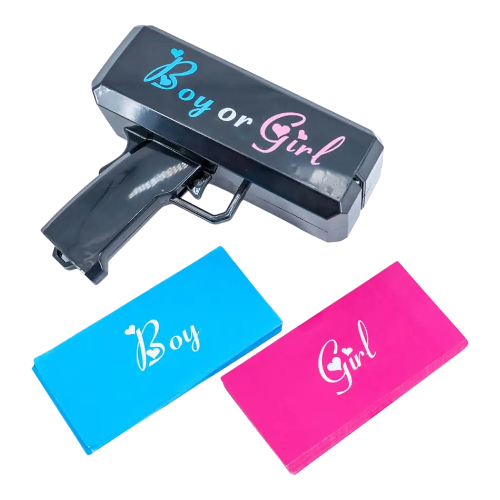 Pistolet à Billets -Boy or Girl - 100 Faux Billets Inclus