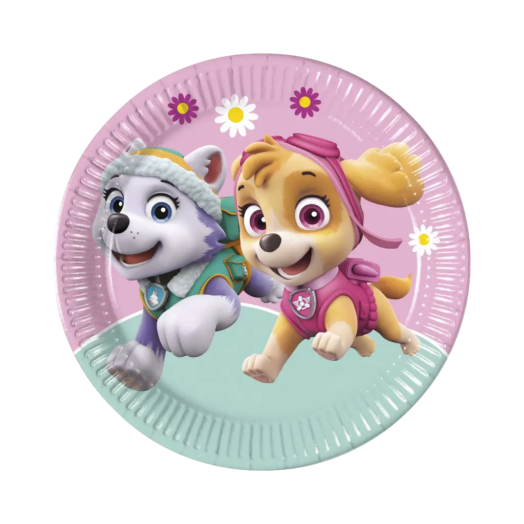 Assiette en carton Pat'Patrouille Girly ø23cm - Lot de 8