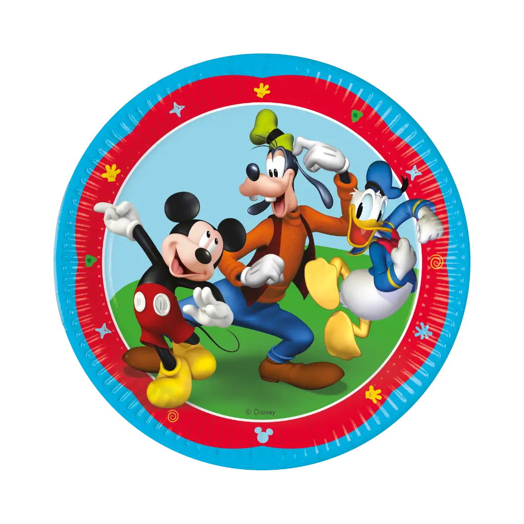 Assiette en carton Mickey ø23cm - Lot de 8