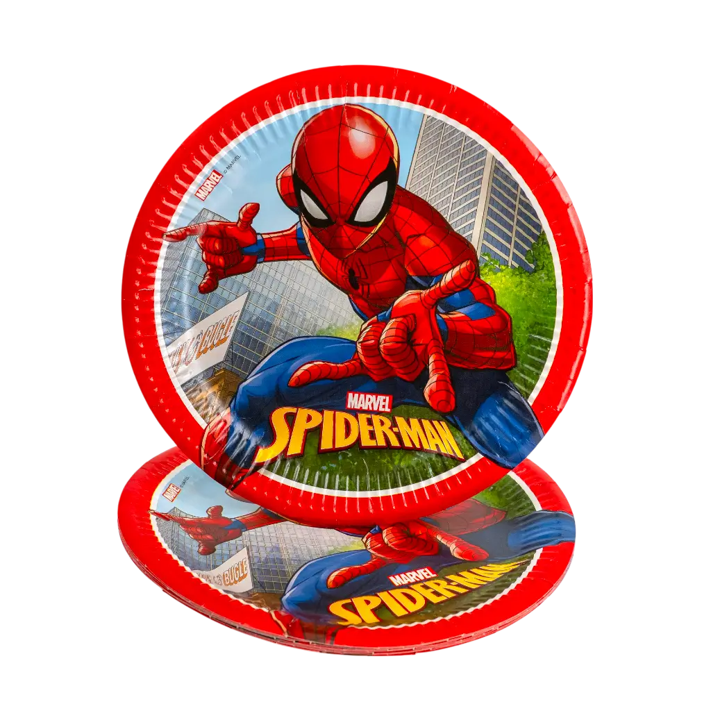 Assiette en carton Spiderman ø23cm - Lot de 8