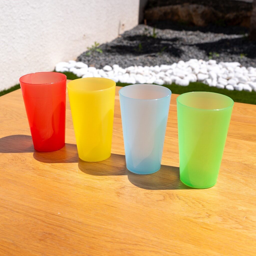 Gobelet Ecocup Jaune 25cl utile (33cl ras bord) Réutilisable - Type Demi, Jus, Soft