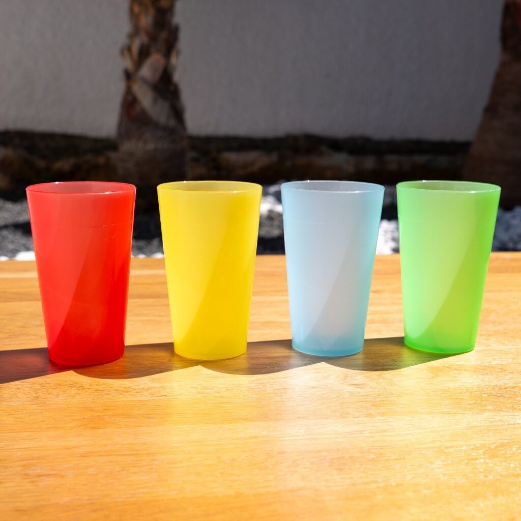 Gobelet Ecocup Jaune 25cl utile (33cl ras bord) Réutilisable - Type Demi, Jus, Soft