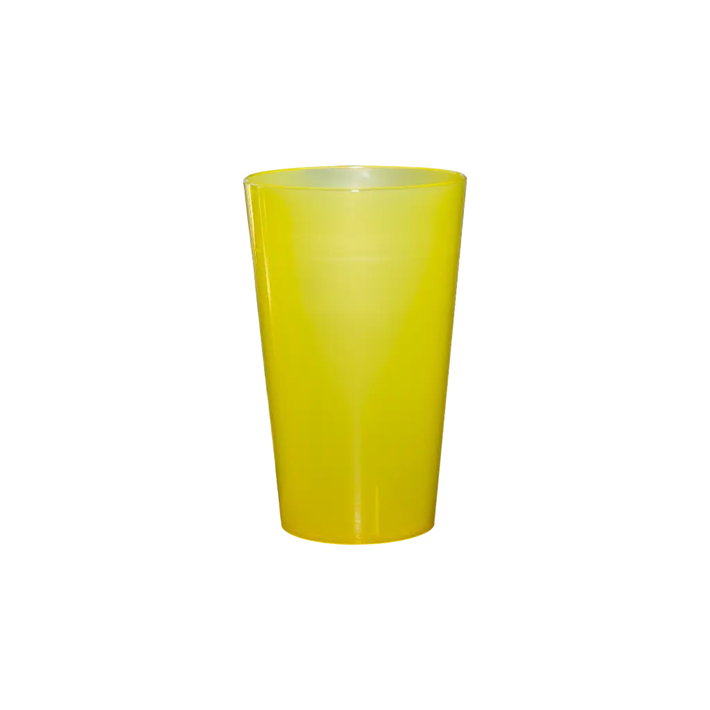 Gobelet Ecocup Jaune 25cl utile (33cl ras bord) Réutilisable - Type Demi, Jus, Soft