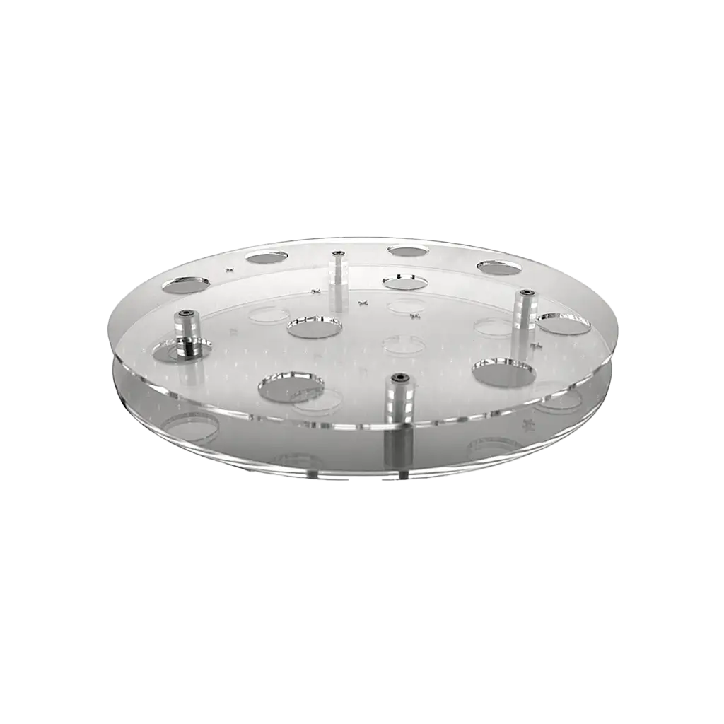 Plateau Rond Transparent pour Verre à Shooter