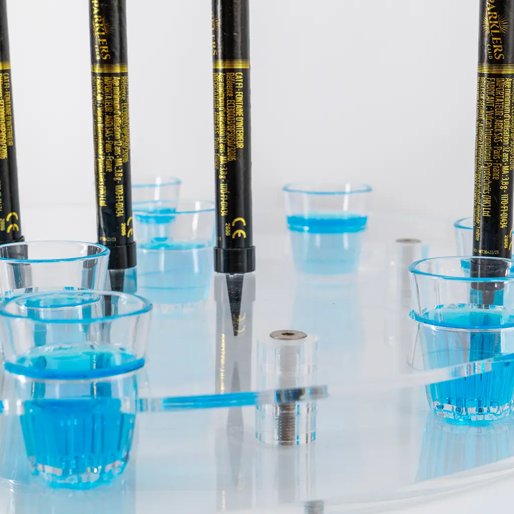 Plateau Rond Transparent pour Verre à Shooter