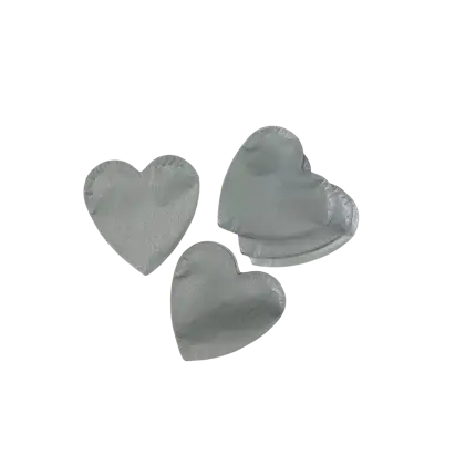 Sac de confettis Métalliques Coeurs 100% Biodégradable 1KG  - Argent 