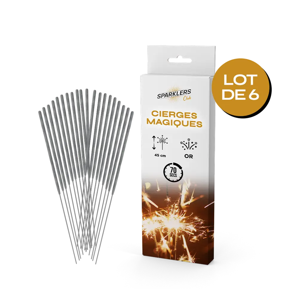 Cierges magiques pack de 6 (grand modèle ) 